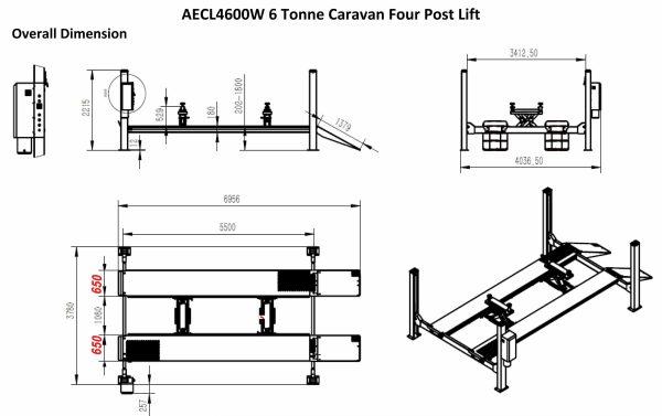 4 POST 6 TONNE CARAVAN AND RV LIFT WITH CARAVAN JACKING BEAMS AECL4600W FROM LUFTEN - Image 4